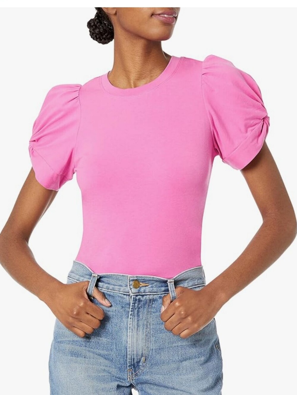 Pink Puff Sleeve Blouse
